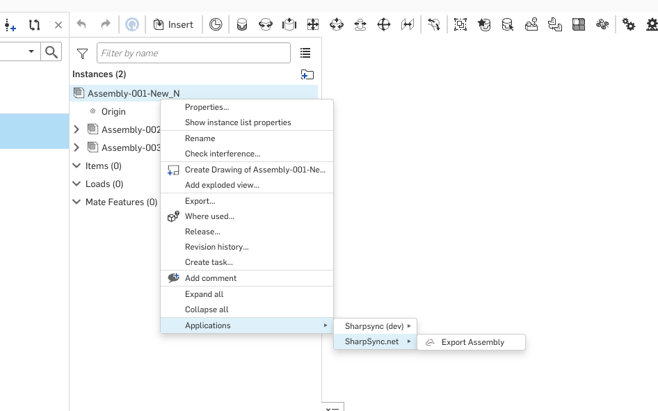 Onshape Tree Structure Assembly Context Menu