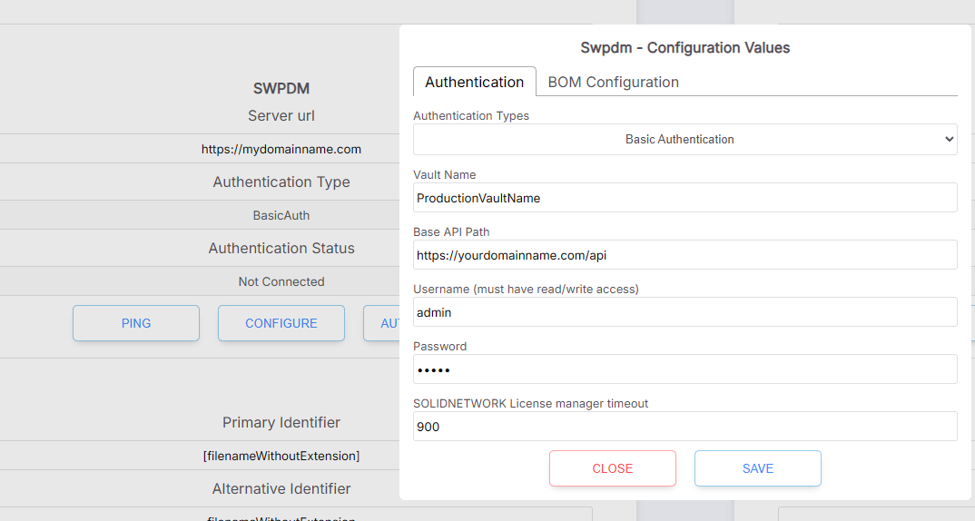 Datasource configuration