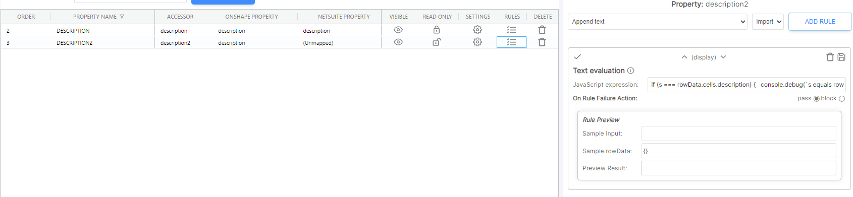 Example: Setup Auxilary Property